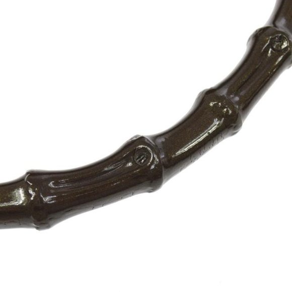 Gucci Vintage Brown Satchel Speckled And Glossy Leather With Bamboo - Picture 5 of 12